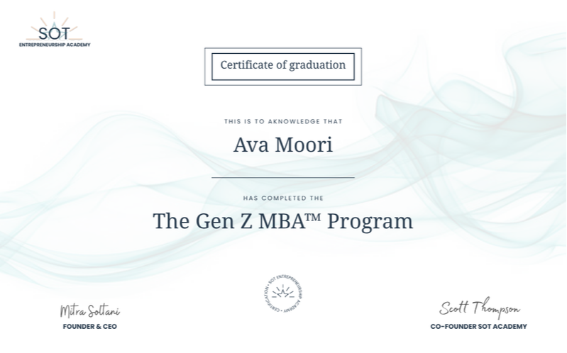 Superstars of Tomorrow Certificate